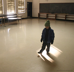 Kid in school classroom