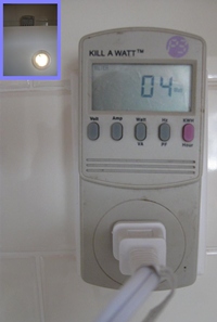 LED under cabinet lights use about 2 watts per puck light LED under cabinet lights use about 2 watts per puck light